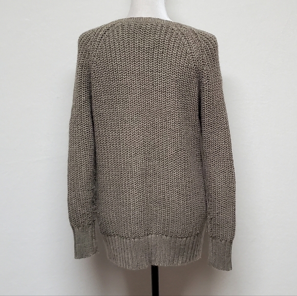 AMERICAN Eagle Outfitters Taupe Knit Wide Neck Oversized Jegging Sweater Medium - Picture 7 of 11